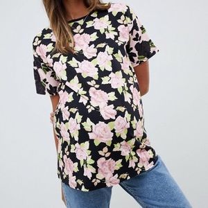 Asos Design Floral Maternity T-Shirt